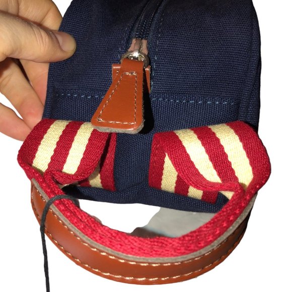 MY STYLE BAGS ITALY NEW NWT blue red stripe high quality makeup bag "MTP" - Picture 3 of 7